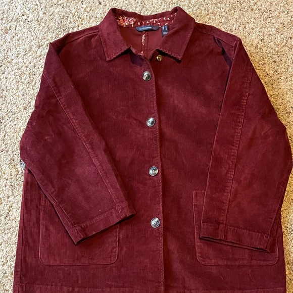 Women's Burgundy Corduroy Jacket- L - Picture 2 of 16